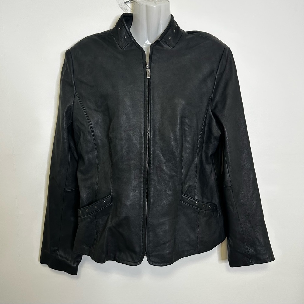 ◾️Bernardo Genuine Leather Jacket With Studs